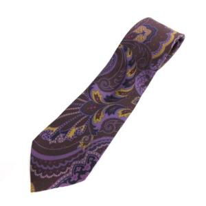 ペイズリー柄シルクネクタイ パープル