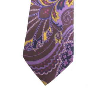 ETRO ペイズリー柄シルクネクタイ パープル