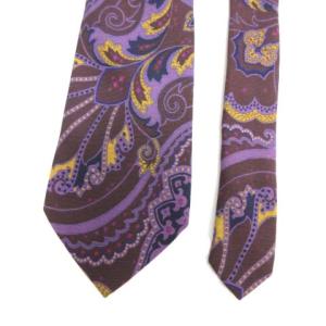 ETRO ペイズリー柄シルクネクタイ パープル
