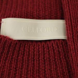 CELFORD ワンピース ロング 長袖 ニットノルディック柄 ウール 38 M 赤 レッド