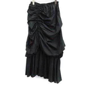 19AW 変形ギャザースカート ロング 38 M 黒