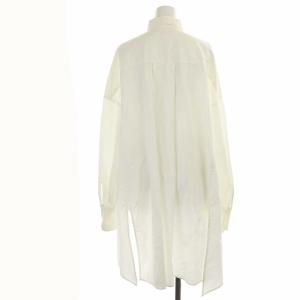 ENFOLD 19SS シャツ ブラウス 長袖 アシンメトリー 変形 オーバーサイズ 36 S 白 ホワイト