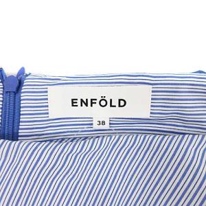 ENFOLD 19SS クレイジーパターン 変形 タイトスカート 38 M 青 白 