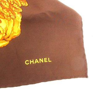 CHANEL ヴィンテージ 大判スカーフ ココマーク シルク100％ ブラウン
