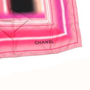 CHANEL スカーフ シルク ココマーク ピンク ブラック