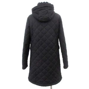 MACKINTOSH キルティングコート ロング 裏地ボア フーデッド ミドル丈 36 S 黒 ブラック