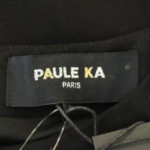 PAULE KA ワンピース 長袖 膝丈 バイカラー 36 S 黒 ブラック 紺 ネイビー タグ付き