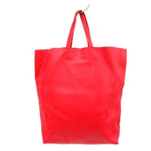 CELINE ホリゾンタルカバ トートバッグ レザー レッド
