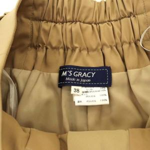 M'S GRACY 2019年製 リボンベルト付きフレアパンツ ワイド イージー 38 M ベージュ