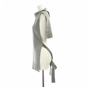 ENFOLD 19AW ニット ベスト アシンメトリー リボン ウール 38 M グレー