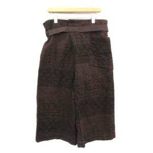 me ISSEY MIYAKE 20AW ワイドパンツ ジャガード 総柄 茶 ブラウン