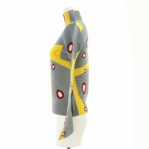 me ISSEY MIYAKE 21SS CYCLE カットソー ハイネック 総柄 プリーツ グレー