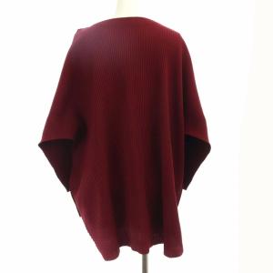 me ISSEY MIYAKE A-POC カットソー 七分袖 オーバーサイズ プリーツ ボルドー