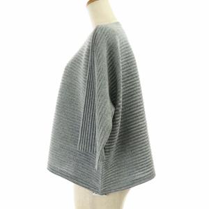 me ISSEY MIYAKE カットソー ドルマンスリーブ 七分袖 ボートネック プリーツ グレー