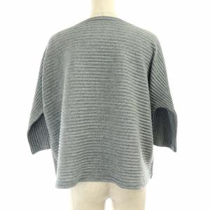 me ISSEY MIYAKE カットソー ドルマンスリーブ 七分袖 ボートネック プリーツ グレー