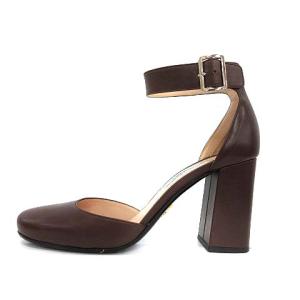 PRADA サンダル チャンキーニットストラップ レザー 37.5 24.5cm ブラウン