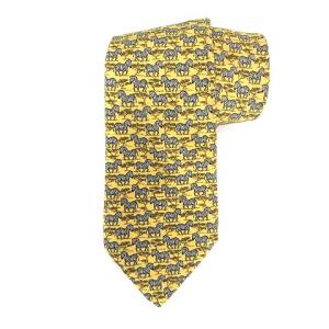 シマウマ柄シルクネクタイ  イエロー