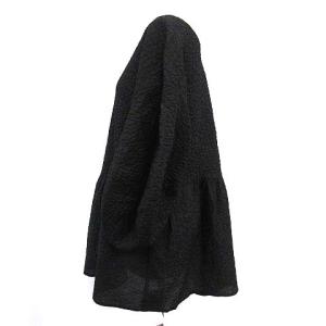 ELENDEEK 21SS COTTON JACQUARED BL コットン ジャガード ブラウス カットソー アシンメトリー 七分袖 F 黒