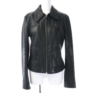 ライダース ラムレザージャケット シングル ブルゾン 11 L-XL 黒 ブラック