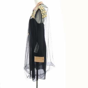 Christian Dior 18AW シャツワンピース ひざ丈 長袖 ドット シースルー ブラック