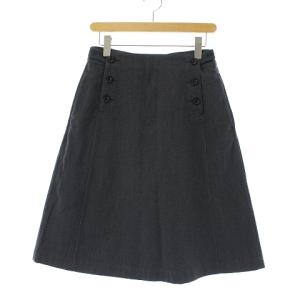 スカート 膝丈 フレア ウール 2 M グレー