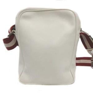 BALLY ショルダーバッグ レザー ライン ホワイト 赤