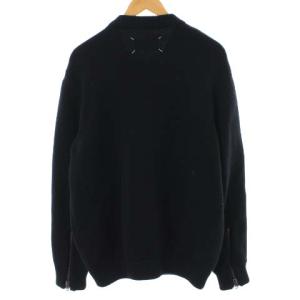 Martin Margiela 14 メゾンマルタンマルジェラ 12AW アーカイブ ニット ハの字ライダースジャケット ブルゾン ジップアップ ウール 黒 ブラック