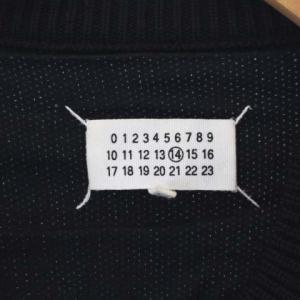 Martin Margiela 14 メゾンマルタンマルジェラ 12AW アーカイブ ニット ハの字ライダースジャケット ブルゾン ジップアップ ウール 黒 ブラック