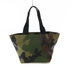 トートバッグ ハンドバッグ 舟形 迷彩 カモフラ キャンバス カーキ