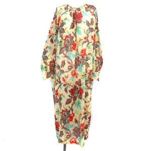 ソレイアード SOULEIADO 20SS ワンピース コットンボイル 花柄 ロング マキシ 長袖 バックオープン 36 S