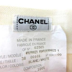 CHANEL ヴィンテージ スカート リネン ココマーク 38 アイボリー