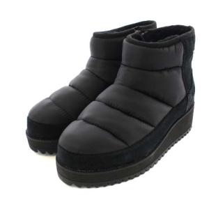 RIDGE MINI ショートブーツ スエード ヒール 24cm 黒 ブラック