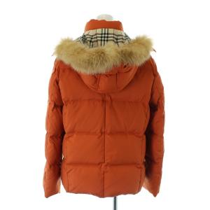 BURBERRY LONDON ダウンジャケット 裏地ノバチェック フード フォックスファー 38 M オレンジ