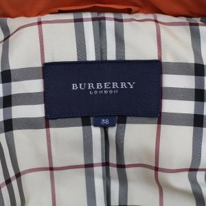 BURBERRY LONDON ダウンジャケット 裏地ノバチェック フード フォックスファー 38 M オレンジ