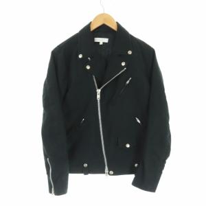 モールスキン ダブルライダースジャケット ジップアップ S 黒 ブラック