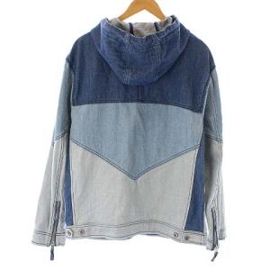 DIESEL デニムパーカー パッチワーク ジップアップ