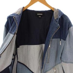 DIESEL デニムパーカー パッチワーク ジップアップ