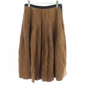 18SS DENSE FINE LINEN POPLIN スカート ブラウン