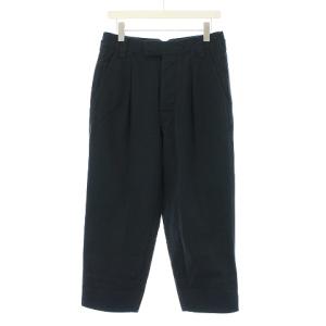 19AW WASHED COTTON DRILL パンツ ワイド テーパード スラックス ボタンフライ 2 M 黒 ブラック