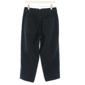 MHL. 19AW WASHED COTTON DRILL パンツ ワイド テーパード スラックス ボタンフライ 2 M 黒 ブラック