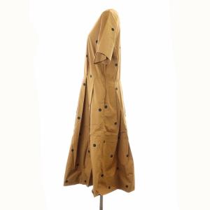 MARGARET HOWELL 21SS BIG SPOT COTTON ワンピース 半袖 ロング ドット 1 S 茶 ブラウン