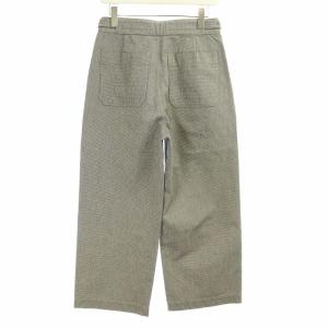 MHL. タック入り サイドボタン ワイド パンツ クロップド ハイウエスト 千鳥格子 2 M グレー