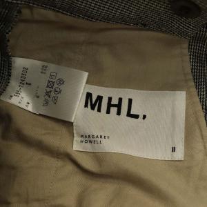 MHL. タック入り サイドボタン ワイド パンツ クロップド ハイウエスト 千鳥格子 2 M グレー
