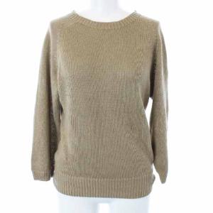 16AW リネンコットンニット セーター 長袖 2 M 茶 ブラウン