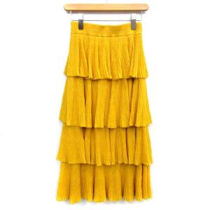 19SS ティアードニットスカート マスタード