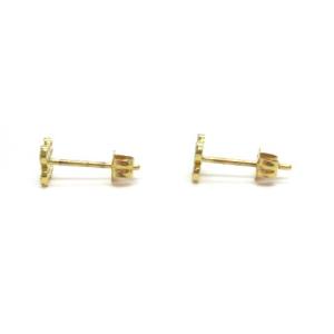 AHKAH ペタルパヴェ  ピアス ダイヤモンド 0.13ct K18YG イエローゴールド VC657 