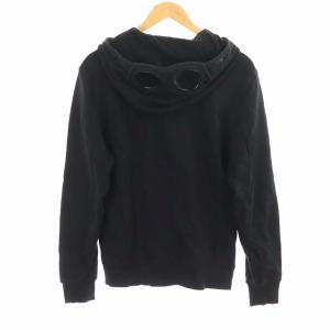 C.P. COMPANY ゴーグル ジップアップ パーカー スウェット 長袖 S 黒 ブラック