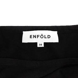 ENFOLD 17AW ノースリーブワンピース ロング フレア 38 M 黒 ブラック