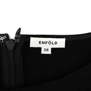ENFOLD 20AW コクーンワンピース ノーカラー ロング 長袖 38 M 黒 ブラック