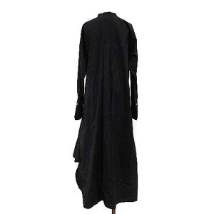ENFOLD 21SS SOMELOS レイヤーSH DRS シャツワンピース バンドカラー 長袖 ロング 38 M 黒 ブラック